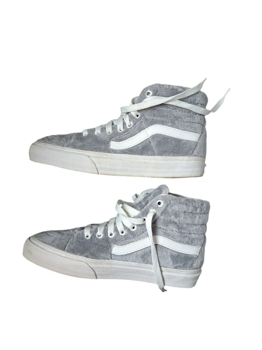 VANS Off Wall plush sherpa hi top SK8 sneakers leather trim unisex M 6/ W 7.5
